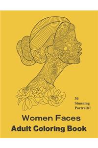 Women Faces Adult Coloring Book