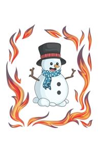 Christmas Snowman Fire Notebook