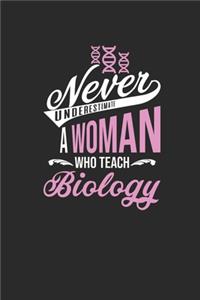 Never Underestimate A Woman Who Teach Biology