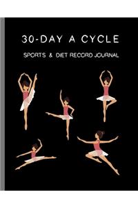 30-day A Cycle, Sports & Diet Record Journal