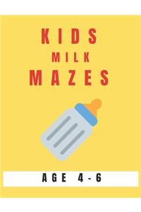 Kids Milk Mazes Age 4-6