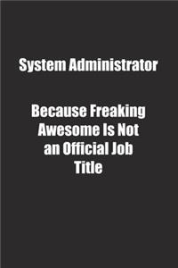 System Administrator Because Freaking Awesome Is Not an Official Job Title.