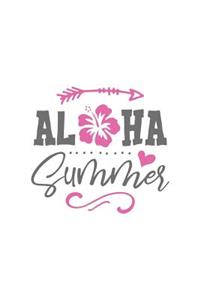 Aloha Summer: 150 Lined Journal Pages Planner Diary Notebook with Hawaii Flowers on the Cover