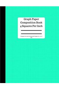 Mint Graph Paper Composition Book - 4 Squares Per Inch 50 Sheets/100 Pages/ 8.5 X 11 In.