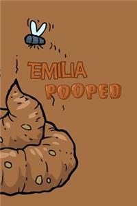 Emilia: Pooped Funny Personalized Name Notebook Journal Diary Sketchbook with 120 Lined Pages 6x9