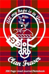 Clan Fraser 200 Page Lined Journal/Notebook