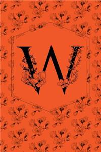 Floral Monogram Journal/Notebook - W