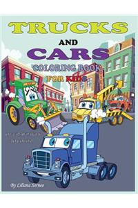 Trucks and Cars: Coloring Book for Kids. Over 30 Pages to Color