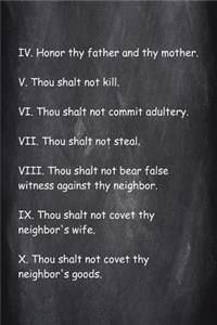 Religious Journal Last 7 Commandments Chalkboard Style
