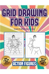 Learn to draw step by step (Grid drawing for kids - Action Figures)