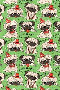 Bullet Journal Notebook Funny Pugs Pattern 6