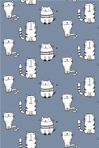 Bullet Journal Notebook for Cat Lovers Sketchy Cats Pattern 10