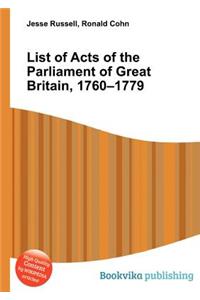 List of Acts of the Parliament of Great Britain, 1760-1779