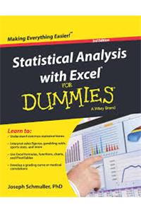 Statistical Analysis With Excel For Dummies, 3Rd Ed