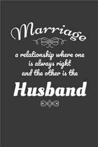 Marriage A Relationship Where One Is Always Right and The Other Is The Husband