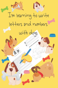 I'm learning to write letters and numbers with dogs