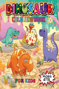 Dinosaur Coloring Book For Kids Ages 4-8