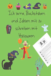 Ich lerne, Buchstaben und Zahlen mit zu schreiben mit Halloween