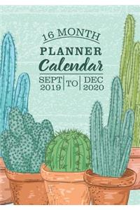 16 Month Planner Calendar Sept 2019 to Dec 2020