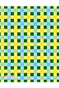 Lined Notebook Journal Yellow Blue Green Check