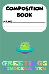 Composition Book Greetings Kindergarten