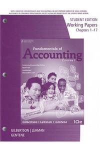 Fundamentals of Accounting, Working Papers