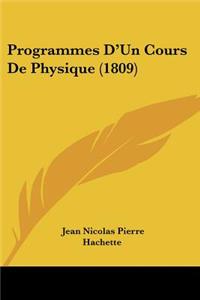 Programmes D'Un Cours De Physique (1809)