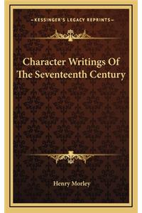 Character Writings of the Seventeenth Century