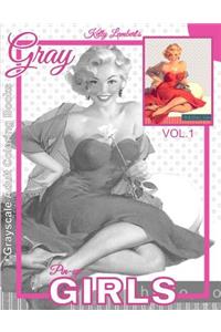 Grayscale Adult Coloring Books Gray Pin-up GIRLS Vol.1