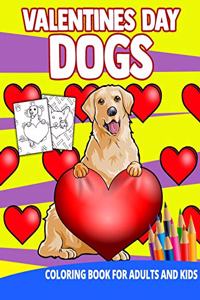 Valentines Day Dogs Coloring Book For Adults And Kids