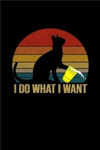 I Do What I Want Vintage Retro Black Cat Funny Pet