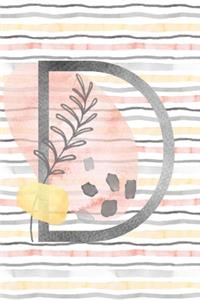 Food and Exercise Journal with Monogram Letter D
