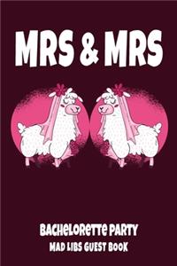 MRS & MRS Bachelorette Party Mad Libs Guest Book