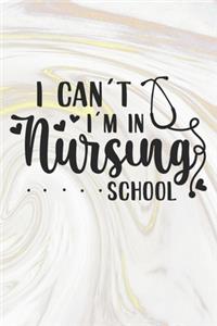 I Can't I'm In Nursing School