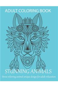 Adult coloring book stunning animals stress relieving animal unique design for adult reluxation