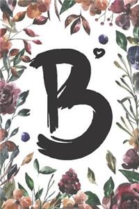 B: Classic Vintage Floral Personalized Monogram Journal B Initial