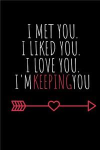I Met You I Liked You I Love You I'm Keeping You
