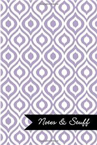 Notes & Stuff Lined Notebook With Thistle Purple Ikat Pattern Cover
