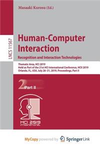 Human-Computer Interaction. Recognition and Interaction Technologies