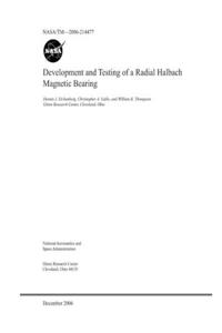 Development and Testing of a Radial Halbach Magnetic Bearing