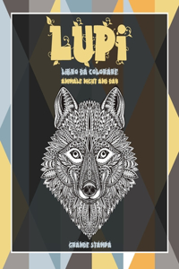 Libro da colorare - Grande stampa - Animale Night and Day - Lupi
