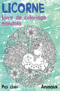 Livre de coloriage Mandala - Pas cher - Animaux - Licorne