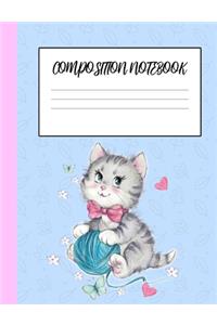 Cute Cat Composition Notebook For Girls