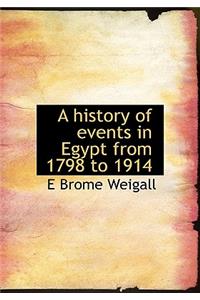 A History of Events in Egypt from 1798 to 1914