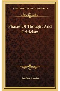 Phases of Thought and Criticism