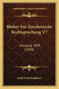 Blatter Fur Zurcherische Rechtsprechung V7