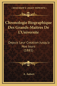 Chronologie Biographique Des Grands-Maitres de L'Universite