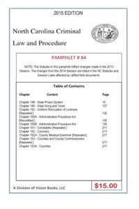 North Carolina Criminal Law and Procedure-Pamphlet 84