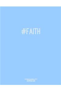 Notebook for Cornell Notes, 120 Numbered Pages, #faith, Blue Cover