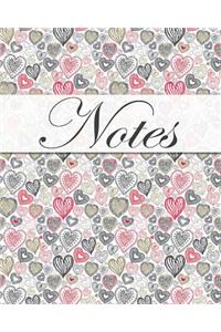 Notes, Hearts, Jotter, Notebook, Lined Pages, Note Pad, Journal